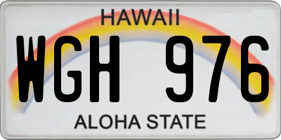 HI license plate WGH976