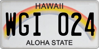 HI license plate WGI024