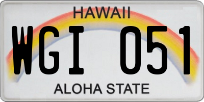 HI license plate WGI051