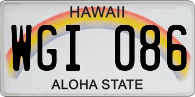 HI license plate WGI086