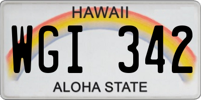 HI license plate WGI342