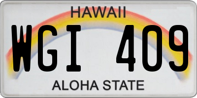 HI license plate WGI409