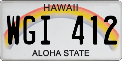 HI license plate WGI412