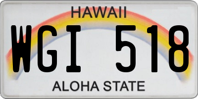 HI license plate WGI518