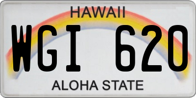 HI license plate WGI620