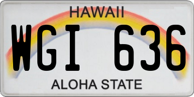 HI license plate WGI636