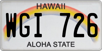 HI license plate WGI726
