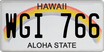 HI license plate WGI766