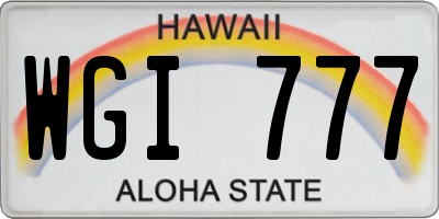 HI license plate WGI777