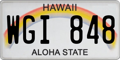 HI license plate WGI848