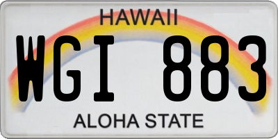 HI license plate WGI883