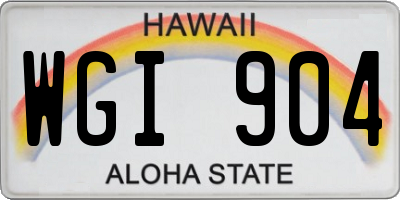 HI license plate WGI904