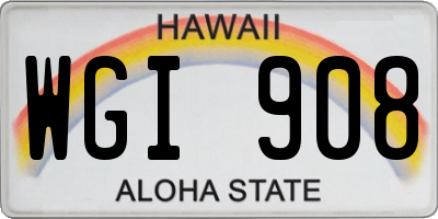 HI license plate WGI908
