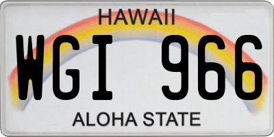 HI license plate WGI966