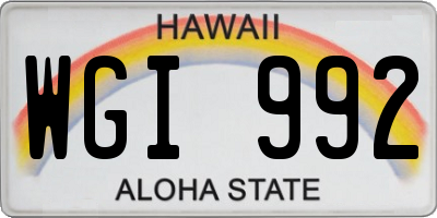 HI license plate WGI992