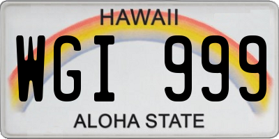 HI license plate WGI999