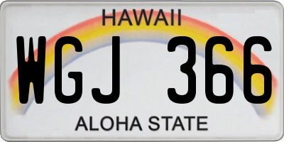 HI license plate WGJ366