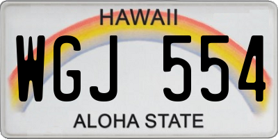 HI license plate WGJ554