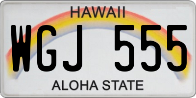 HI license plate WGJ555
