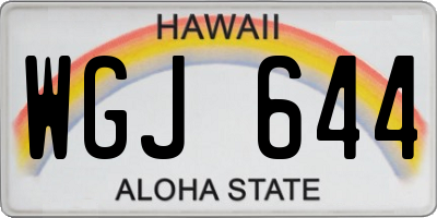 HI license plate WGJ644