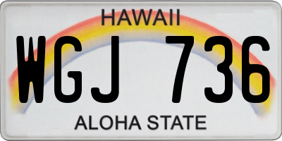 HI license plate WGJ736