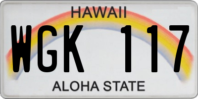 HI license plate WGK117