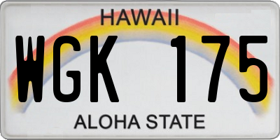 HI license plate WGK175