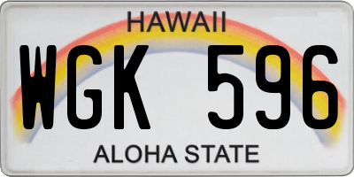 HI license plate WGK596