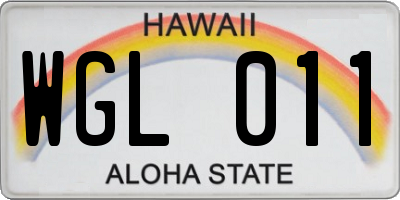 HI license plate WGL011