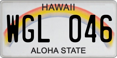 HI license plate WGL046