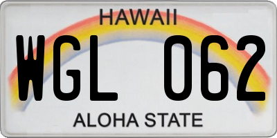 HI license plate WGL062
