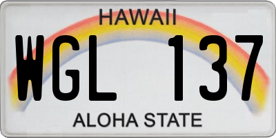 HI license plate WGL137