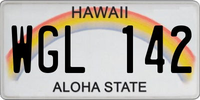 HI license plate WGL142