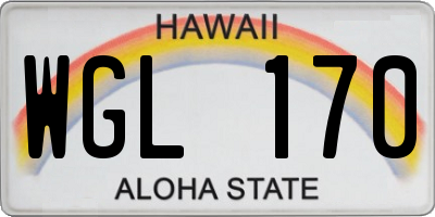 HI license plate WGL170