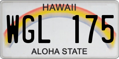 HI license plate WGL175