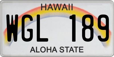 HI license plate WGL189