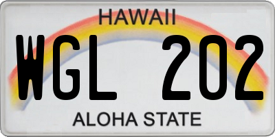 HI license plate WGL202
