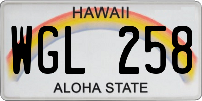 HI license plate WGL258