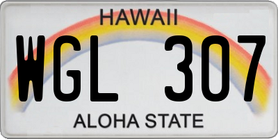 HI license plate WGL307