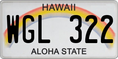 HI license plate WGL322