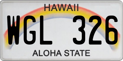 HI license plate WGL326