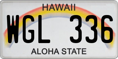 HI license plate WGL336