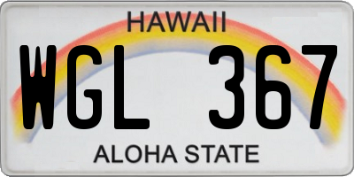 HI license plate WGL367