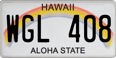 HI license plate WGL408