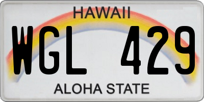 HI license plate WGL429