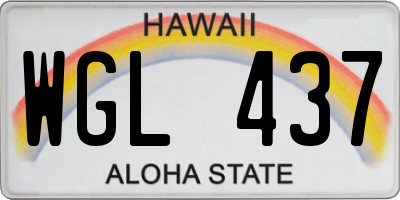 HI license plate WGL437