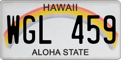 HI license plate WGL459