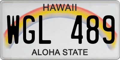 HI license plate WGL489