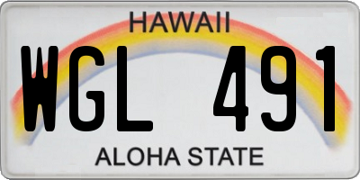 HI license plate WGL491