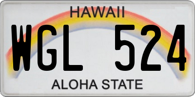HI license plate WGL524